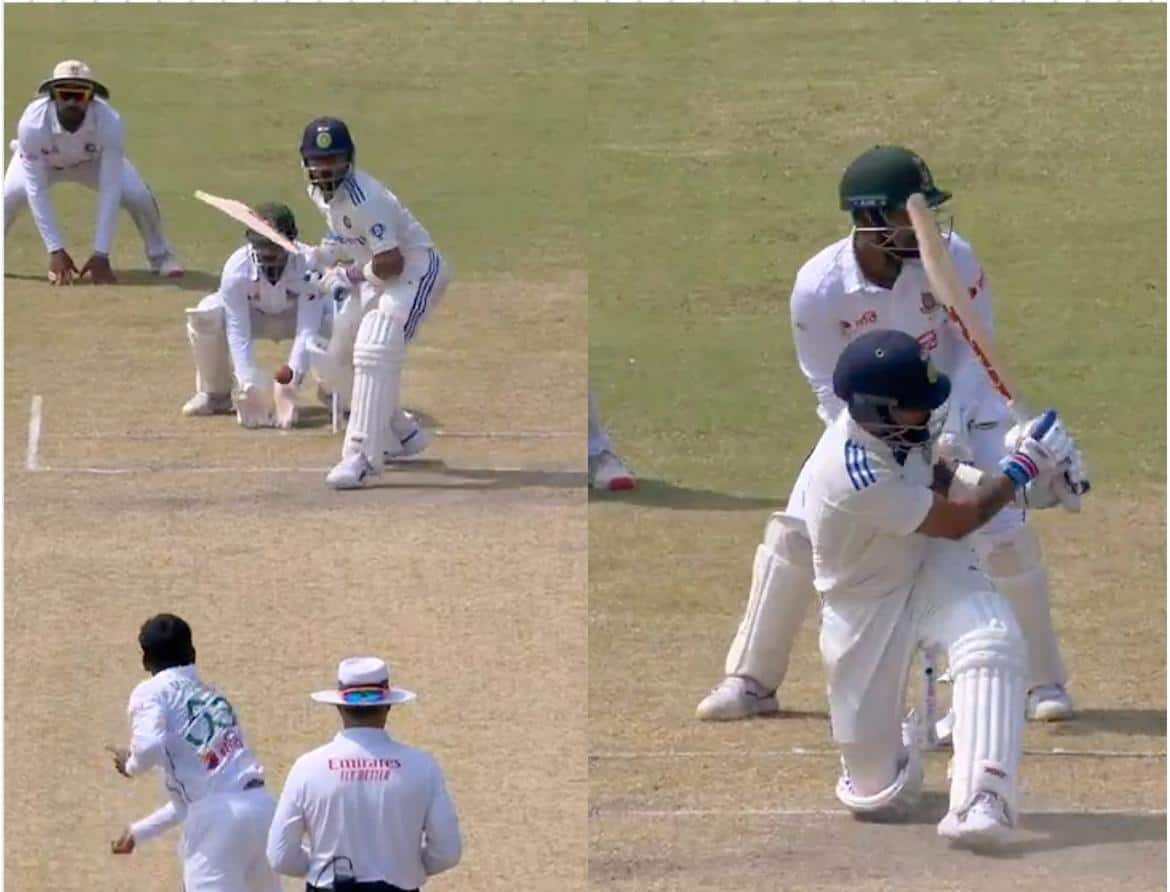 Kohli brings out the sweep shot [@Crex_live/Screengrab]